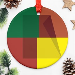 Albers Out Plaid Green Pink Yellow Red Line Ornament (round) by Mariart