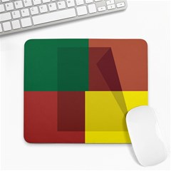 Albers Out Plaid Green Pink Yellow Red Line Large Mousepads by Mariart