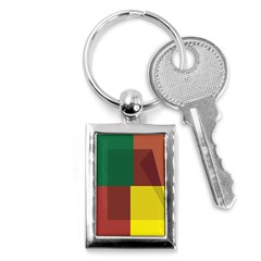 Albers Out Plaid Green Pink Yellow Red Line Key Chains (rectangle) 