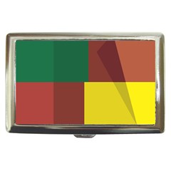 Albers Out Plaid Green Pink Yellow Red Line Cigarette Money Cases by Mariart