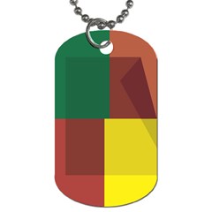 Albers Out Plaid Green Pink Yellow Red Line Dog Tag (two Sides) by Mariart