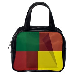 Albers Out Plaid Green Pink Yellow Red Line Classic Handbags (one Side) by Mariart