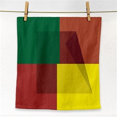 Albers Out Plaid Green Pink Yellow Red Line Face Towel by Mariart