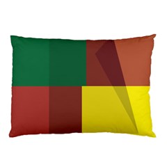 Albers Out Plaid Green Pink Yellow Red Line Pillow Case