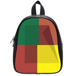 Albers Out Plaid Green Pink Yellow Red Line School Bags (Small)  Front