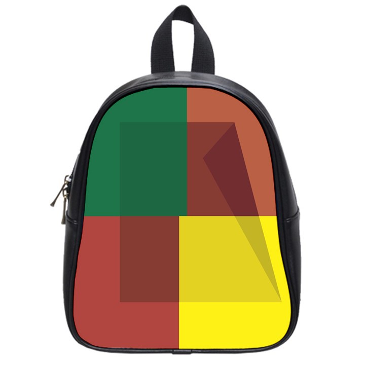 Albers Out Plaid Green Pink Yellow Red Line School Bags (Small) 