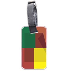 Albers Out Plaid Green Pink Yellow Red Line Luggage Tags (two Sides) by Mariart