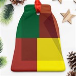 Albers Out Plaid Green Pink Yellow Red Line Bell Ornament (Two Sides) Front