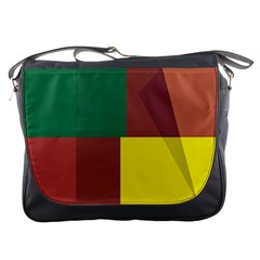 Albers Out Plaid Green Pink Yellow Red Line Messenger Bags by Mariart