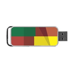 Albers Out Plaid Green Pink Yellow Red Line Portable Usb Flash (two Sides) by Mariart