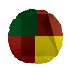 Albers Out Plaid Green Pink Yellow Red Line Standard 15  Premium Round Cushions by Mariart