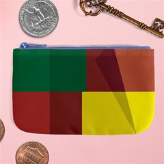 Albers Out Plaid Green Pink Yellow Red Line Large Coin Purse