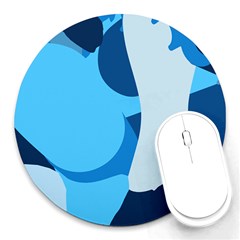 Blue Polka Round Mousepads by Mariart