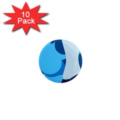 Blue Polka 1  Mini Magnet (10 Pack) 