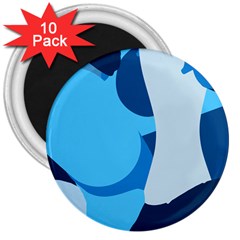 Blue Polka 3  Magnets (10 Pack)  by Mariart