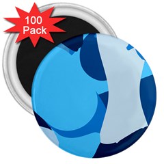 Blue Polka 3  Magnets (100 Pack) by Mariart