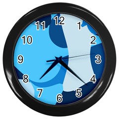 Blue Polka Wall Clocks (black) by Mariart