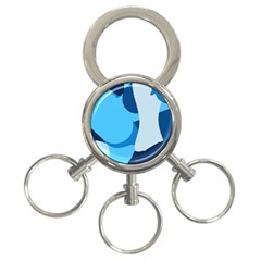 Blue Polka 3-ring Key Chains by Mariart