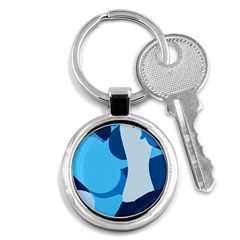 Blue Polka Key Chains (round)  by Mariart