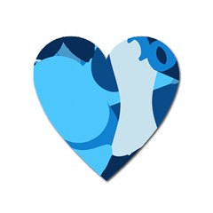 Blue Polka Heart Magnet by Mariart