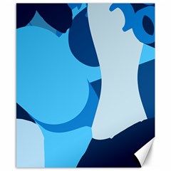 Blue Polka Canvas 8  X 10  by Mariart