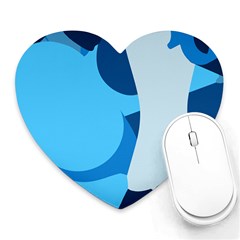 Blue Polka Heart Mousepads by Mariart