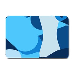 Blue Polka Small Doormat  by Mariart