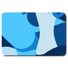 Blue Polka Large Doormat  by Mariart