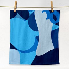 Blue Polka Face Towel by Mariart