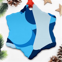 Blue Polka Ornament (snowflake) by Mariart