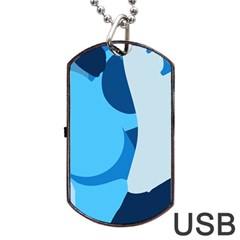 Blue Polka Dog Tag Usb Flash (two Sides) by Mariart