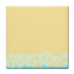 Bubbles Yellow Blue White Polka Tile Coasters