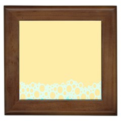 Bubbles Yellow Blue White Polka Framed Tiles