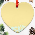 Bubbles Yellow Blue White Polka Ornament (Heart) Front