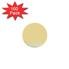 Bubbles Yellow Blue White Polka 1  Mini Buttons (100 Pack) 