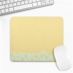 Bubbles Yellow Blue White Polka Large Mousepads by Mariart