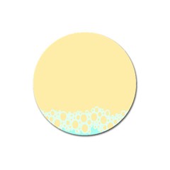 Bubbles Yellow Blue White Polka Magnet 3  (round) by Mariart