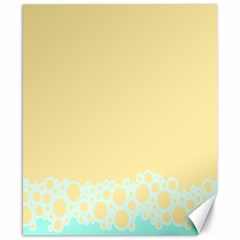 Bubbles Yellow Blue White Polka Canvas 8  X 10  by Mariart