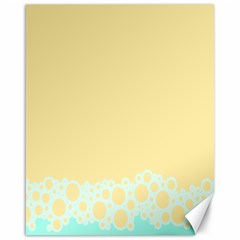 Bubbles Yellow Blue White Polka Canvas 16  X 20   by Mariart