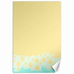 Bubbles Yellow Blue White Polka Canvas 24  X 36  by Mariart