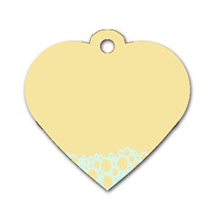 Bubbles Yellow Blue White Polka Dog Tag Heart (one Side) by Mariart