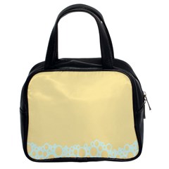 Bubbles Yellow Blue White Polka Classic Handbags (2 Sides) by Mariart