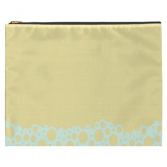 Bubbles Yellow Blue White Polka Cosmetic Bag (xxxl)  by Mariart