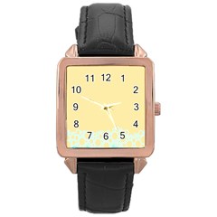 Bubbles Yellow Blue White Polka Rose Gold Leather Watch  by Mariart