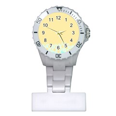 Bubbles Yellow Blue White Polka Plastic Nurses Watch by Mariart