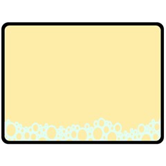 Bubbles Yellow Blue White Polka Double Sided Fleece Blanket (large) 