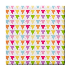 Bunting Triangle Color Rainbow Tile Coasters