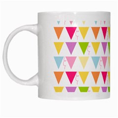 Bunting Triangle Color Rainbow White Mugs