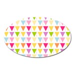 Bunting Triangle Color Rainbow Oval Magnet Front