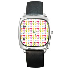 Bunting Triangle Color Rainbow Square Metal Watch